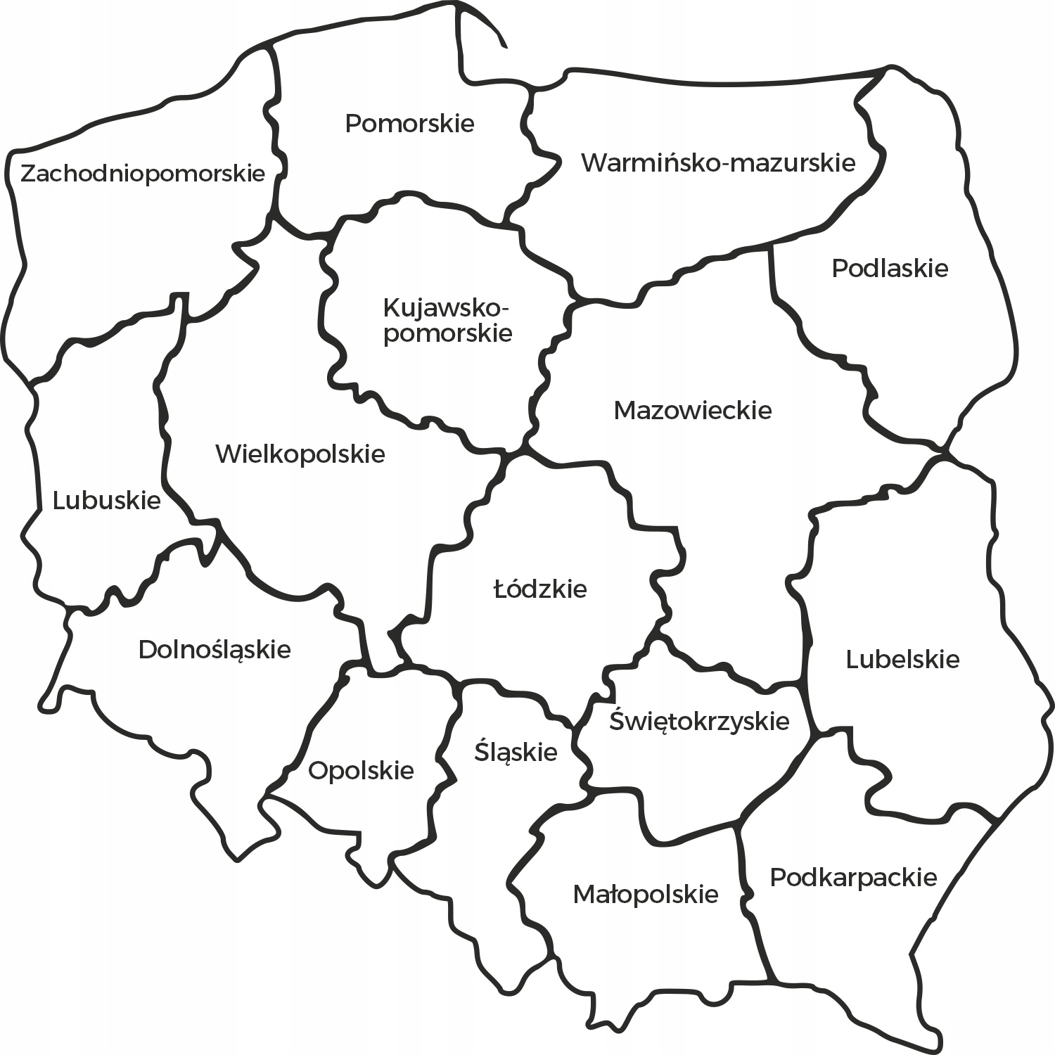 Mapa polski woj