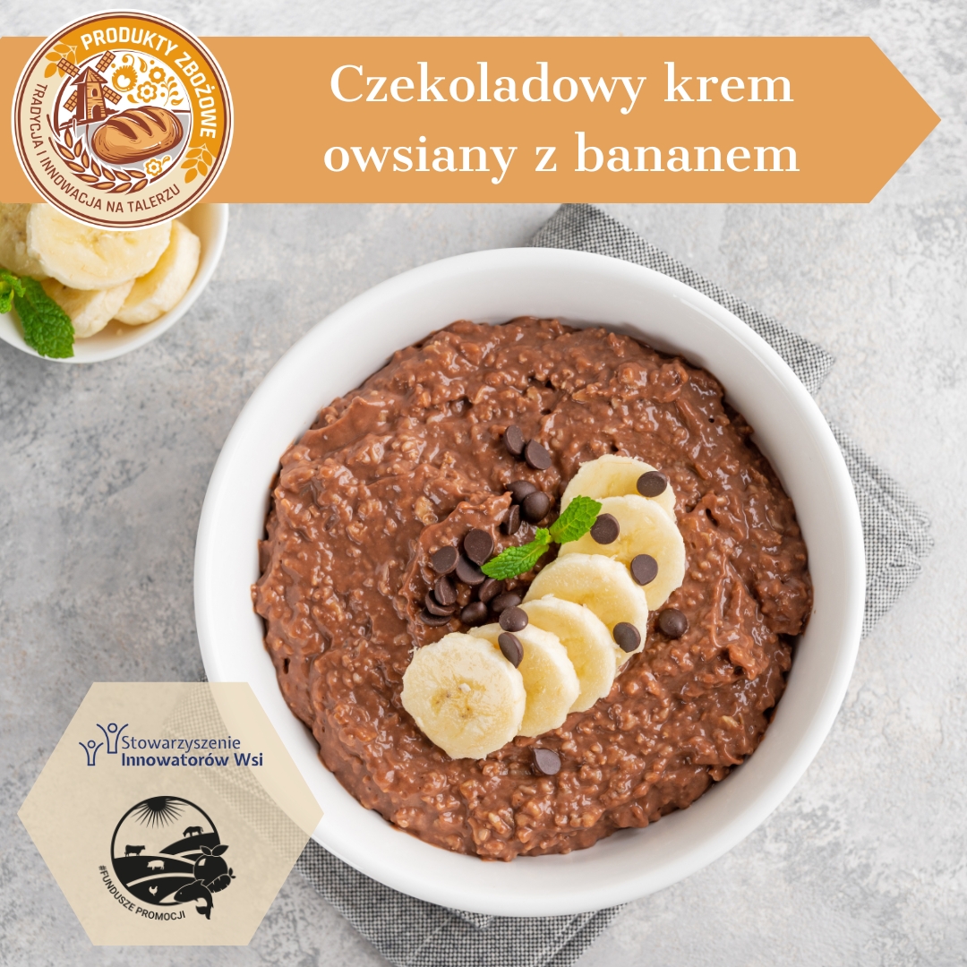 Czekoladowy krem owsiany z bananem