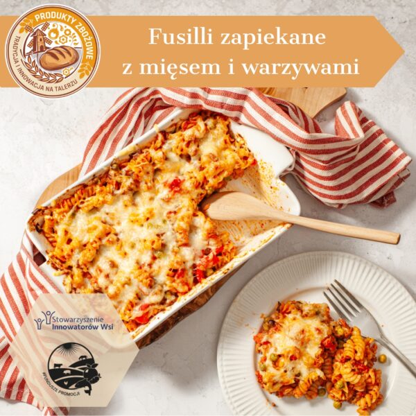 Fusilli zapiekane z miesem i warzywami 600x600