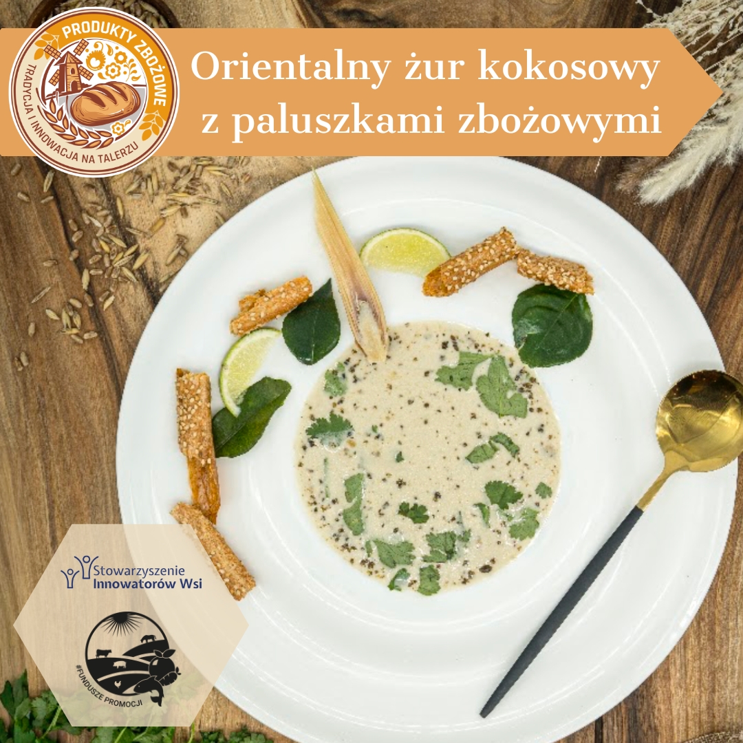 Orientalny zur kokosowy z paluszkami zbozowymi
