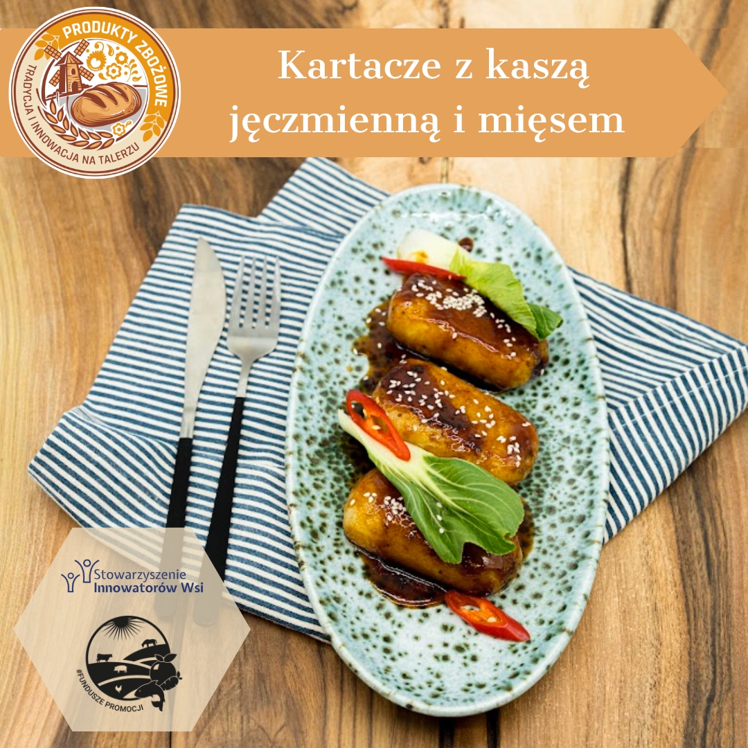 Ziemniaczane z kasza jeczmienna i miesem w sosie teriyaki